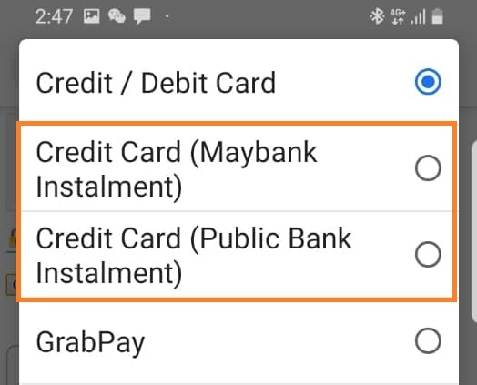 New Step 3. Choose Credit Card (Maybank installment) months