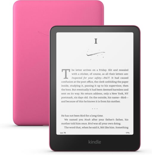 Kindle Paperwhite (12th Gen) Signature Edition (Raspberry), 32GB No Ads, 7" display with auto-adjusting front light, wireless charging, & 12 months Standard Warranty