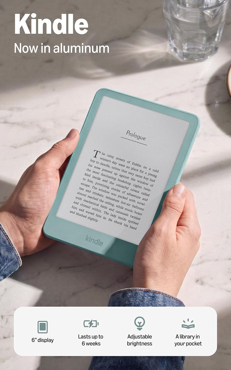 Kindle, Aluminum 2026 (Seaglass Green) - 6” 300 ppi, 32GB No Ads - Image 5
